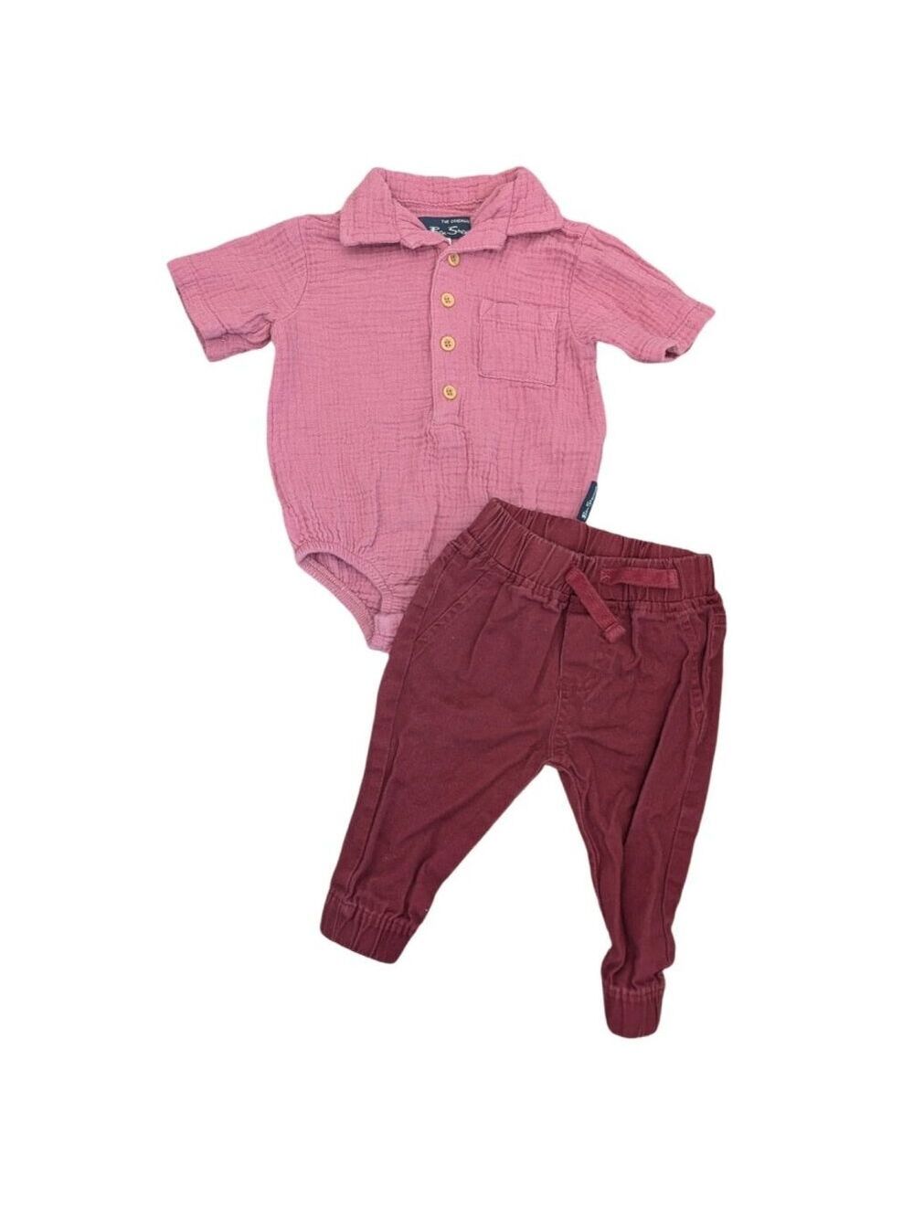Ben Sherman Maroon Set 3-6m‎